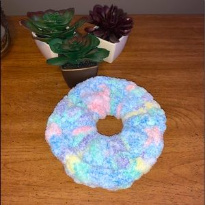 homemade, Velvet, Crocheted, Scrunchie <3